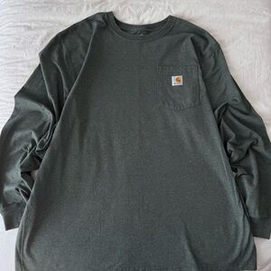Carhartt Forest Green Long Sleeve Tee Loose Fit XL